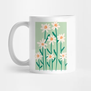 white daisy botanical illustration Mug